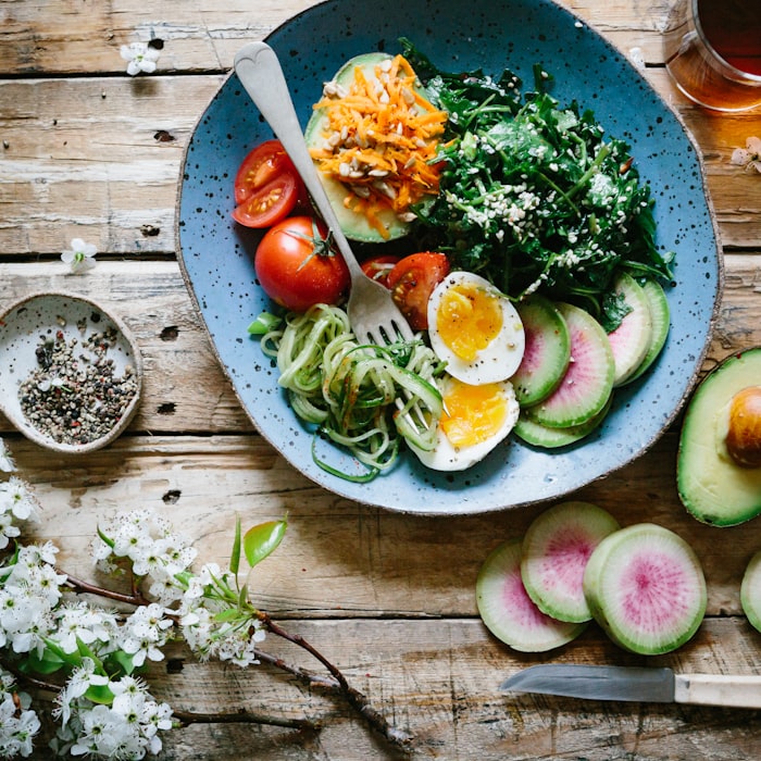 Loaded grain bowl with egg and avocado analyzed by Ratiō
